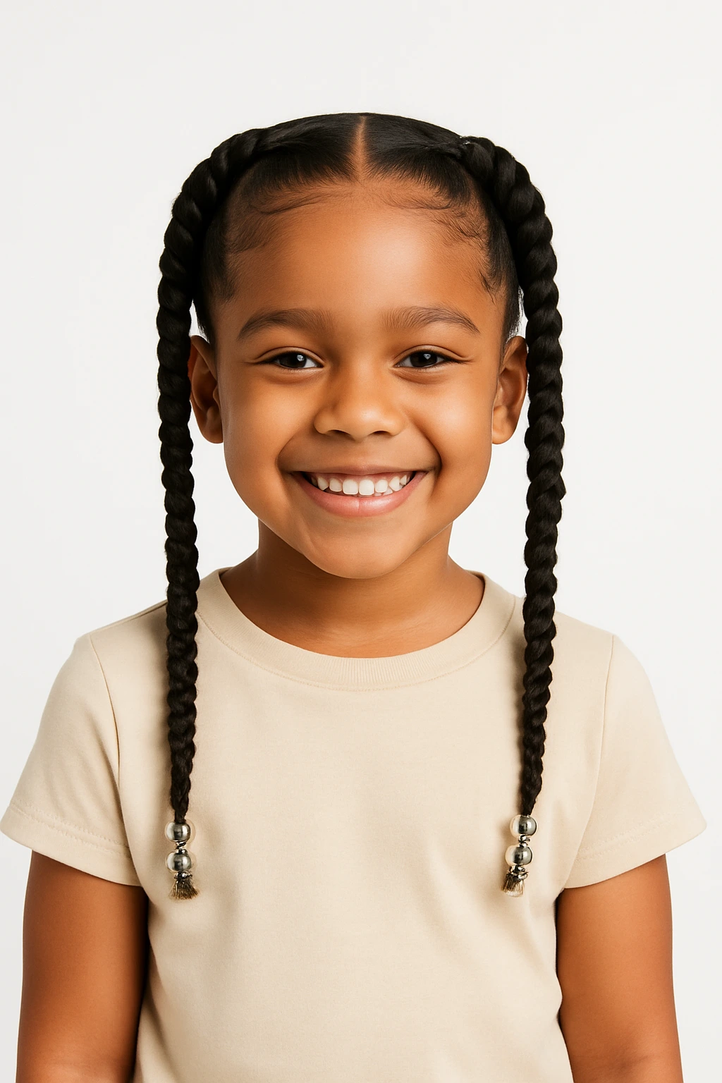 Deux grosses nattes enfant avec rajouts